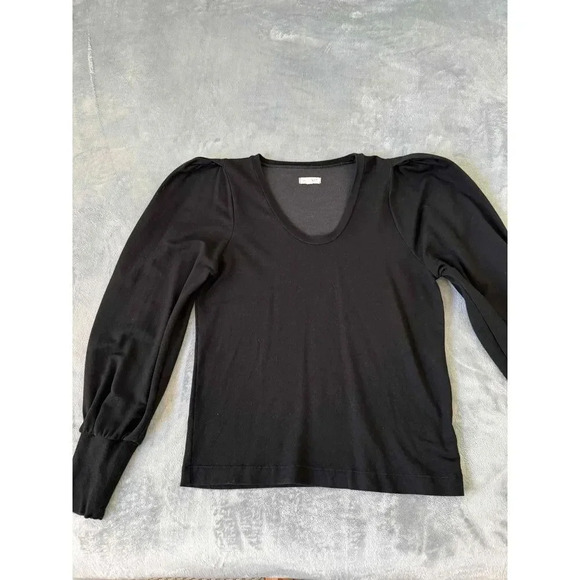 Grey Slate Black Long Sleeve Crew Neck Sweatshirt Womens Top - Picture 2 of 6